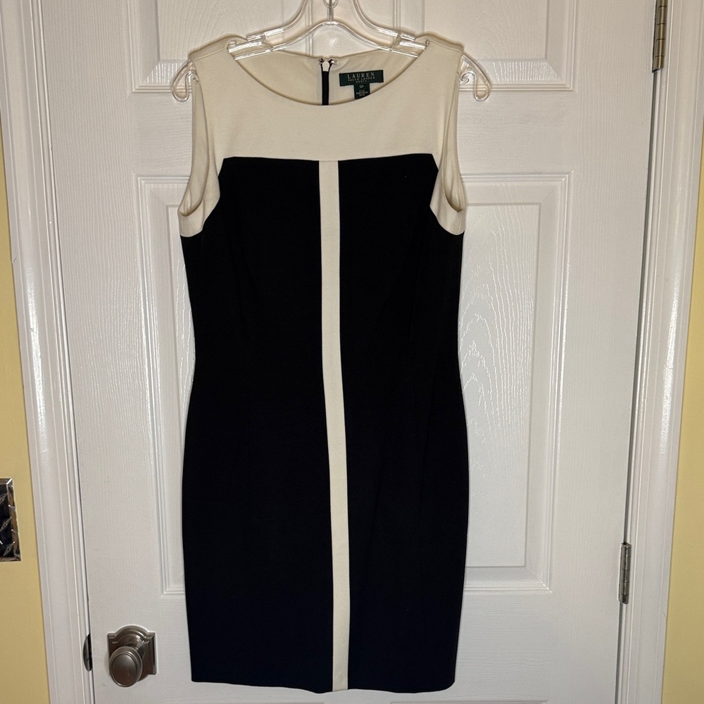 Lauren Ralph Lauren Black and Cream Midi Dress
